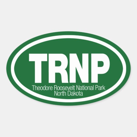 Nationaal park Theodore Roosevelt Ovale Sticker (Voorkant)