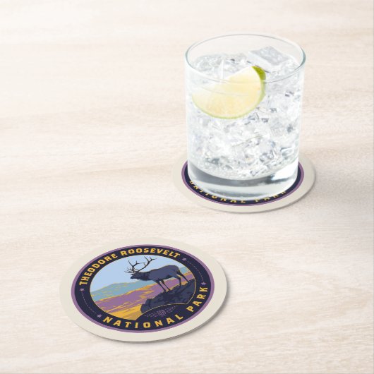 Nationaal park Theodore Roosevelt Ronde Kartonnen Onderzetter (Insitu)