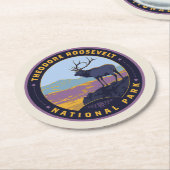 Nationaal park Theodore Roosevelt Ronde Kartonnen Onderzetter (Gebogen)