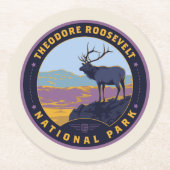 Nationaal park Theodore Roosevelt Ronde Kartonnen Onderzetter (Voorkant)