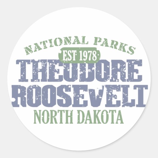 Nationaal park Theodore Roosevelt Ronde Sticker (Voorkant)
