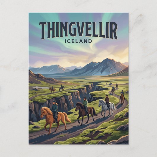 Nationaal Park Thingvellir IJsland Briefkaart (Voorkant)
