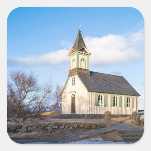 Nationaal park Thingvellir in IJsland Vierkante Sticker (Voorkant)