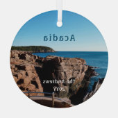 Nationaal park Thunder Hole Acadia Glas Ornament (Achterkant)