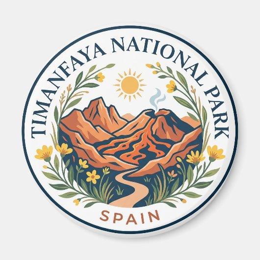 Nationaal park Timanfaya Spanje Magneet (Voorkant)
