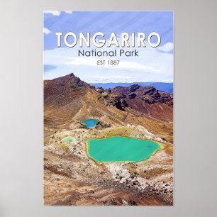 Nationaal park Tongariro  Nieuw-Zeeland Poster