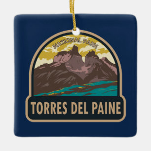 Nationaal park Torres del Paine - Chileense Vintag Keramisch Ornament