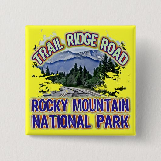 Nationaal park Trail Ridge Road Rocky Mountain Vierkante Button 5,1 Cm (Voorkant)