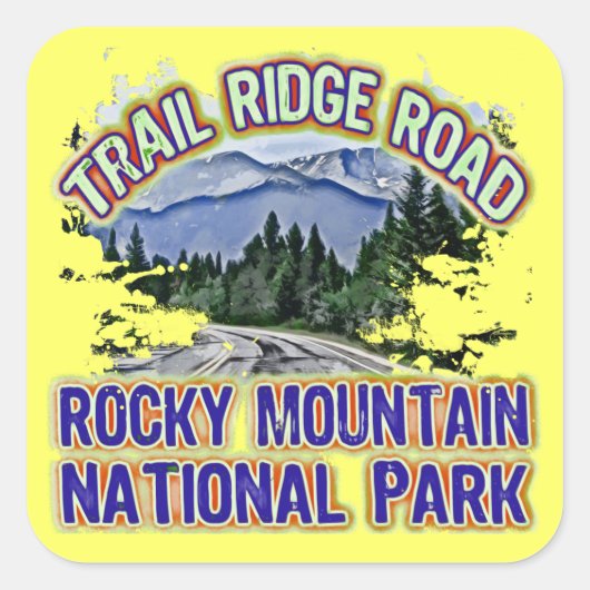 Nationaal park Trail Ridge Road Rocky Mountain Vierkante Sticker (Voorkant)