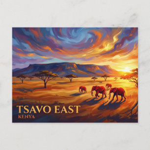 Nationaal park Tsavo East Kenia Briefkaart