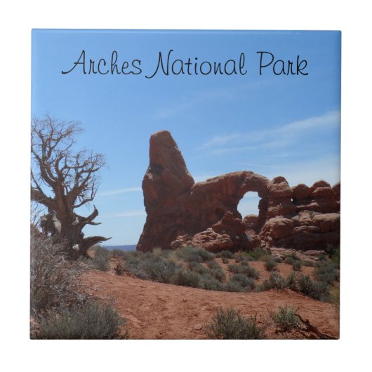 Nationaal park Turret Arch - Arches Tegeltje (Voorkant)
