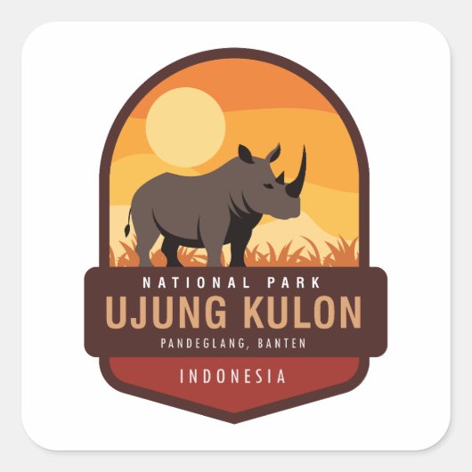 Nationaal Park Ujung Kulon Indonesië Vierkante Sticker (Voorkant)