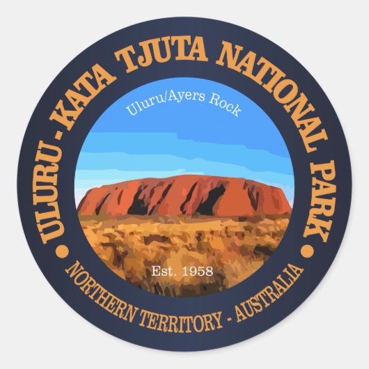 Nationaal park Uluru - Kata Tjuta Ronde Sticker (Voorkant)