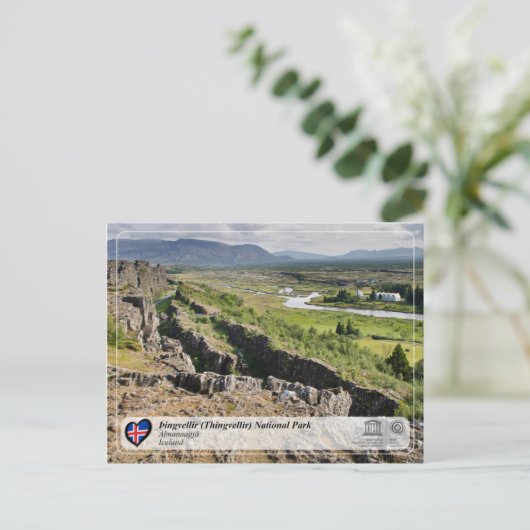 Nationaal park UNESCO - Þingvellir (Thingvellir) Briefkaart (Staand voorkant)