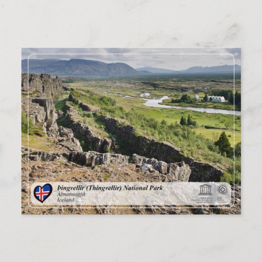 Nationaal park UNESCO - Þingvellir (Thingvellir) Briefkaart (Voorkant)