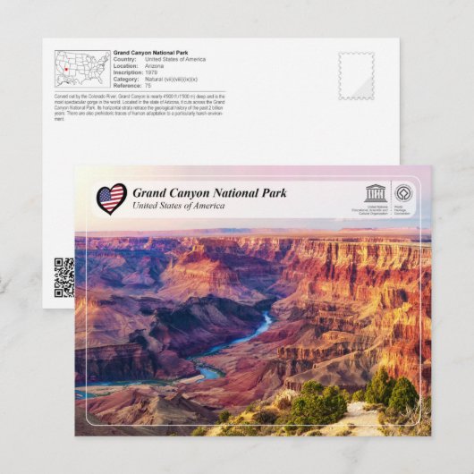 Nationaal park UNESCO - Grand Canyon Briefkaart (Voorkant / Achterkant)