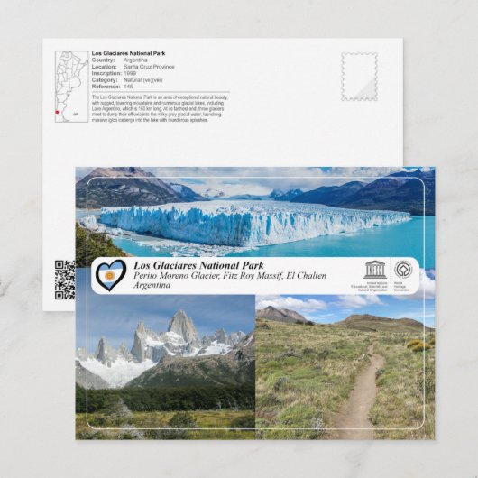 Nationaal park UNESCO - Los Glaciares Briefkaart (Voorkant / Achterkant)