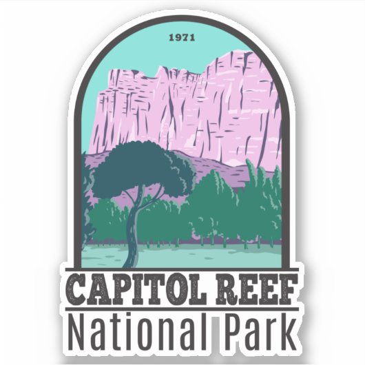 Nationaal park Utah  Capitol Reef Sticker (Voorkant)
