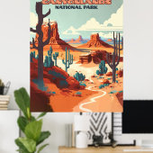 Nationaal park Utah-woestijngebergte Poster (Thuiskantoor)