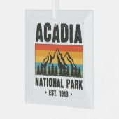 Nationaal park van Acadia,  van Maine Retro Glas Ornament (Voorkant links)