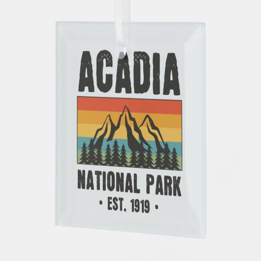 Nationaal park van Acadia,  van Maine Retro Glas Ornament (Voorkant links)