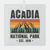 Nationaal park van Acadia,  van Maine Retro Glas Ornament (Voorkant)