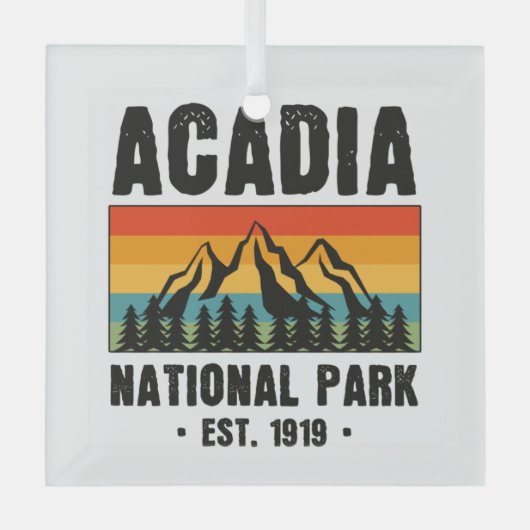 Nationaal park van Acadia,  van Maine Retro Glas Ornament (Voorkant)