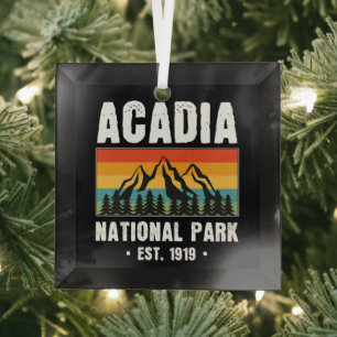 Nationaal park van Acadia,  van Maine Retro Glas Ornament