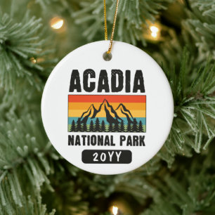 Nationaal park van Acadia,  van Maine Retro Keramisch Ornament