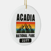 Nationaal park van Acadia,  van Maine Retro Keramisch Ornament (Rechts)