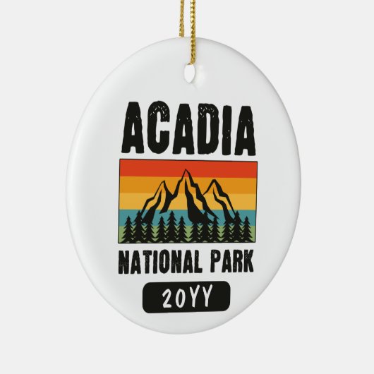 Nationaal park van Acadia,  van Maine Retro Keramisch Ornament (Rechts)