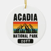 Nationaal park van Acadia,  van Maine Retro Keramisch Ornament (Voorkant)