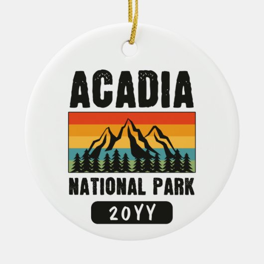 Nationaal park van Acadia,  van Maine Retro Keramisch Ornament (Voorkant)