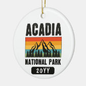 Nationaal park van Acadia,  van Maine Retro Keramisch Ornament (Links)