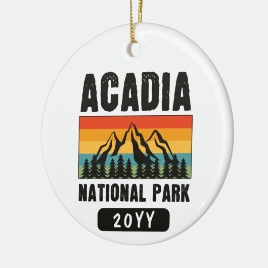Nationaal park van Acadia,  van Maine Retro Keramisch Ornament (Links)