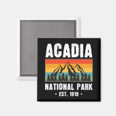 Nationaal park van Acadia,  van Maine Retro Magneet (Voorkant / Achterkant)