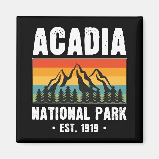 Nationaal park van Acadia,  van Maine Retro Magneet (Voorkant)