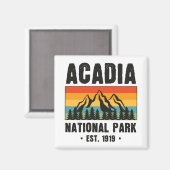 Nationaal park van Acadia,  van Maine Retro Magneet (Voorkant / Achterkant)