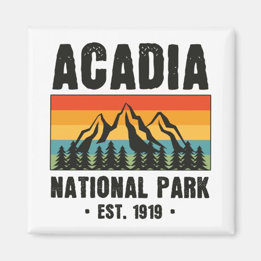 Nationaal park van Acadia,  van Maine Retro Magneet (Voorkant)