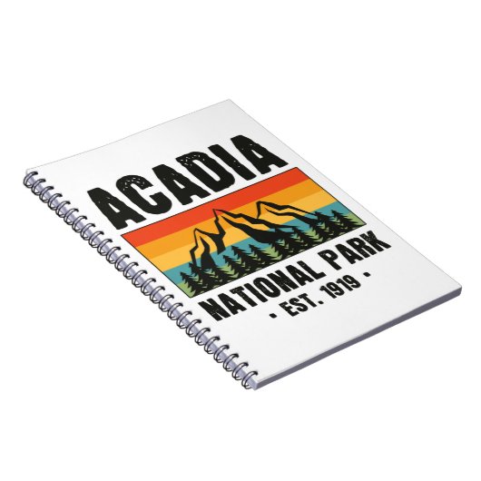 Nationaal park van Acadia,  van Maine Retro Notitieboek (Rechterzijde)