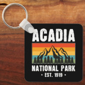 Nationaal park van Acadia,  van Maine Retro Sleutelhanger (Voorkant)
