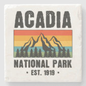 Nationaal park van Acadia,  van Maine Retro Stenen Onderzetter (Voorkant)