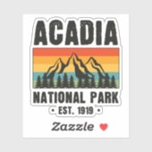 Nationaal park van Acadia,  van Maine Retro Sticker (Vel)