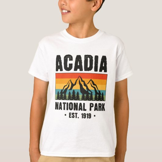 Nationaal park van Acadia, van Maine Retro T-shirt (Voorkant)