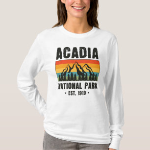 Nationaal park van Acadia,  van Maine Retro T-shirt