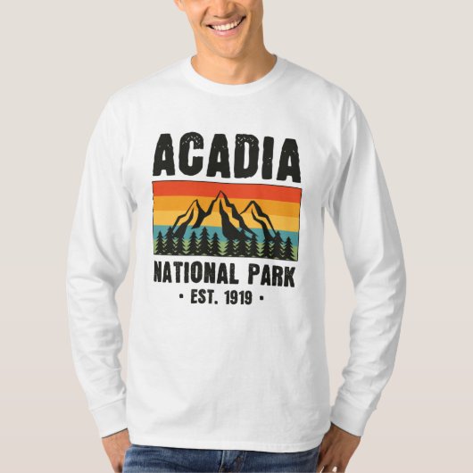 Nationaal park van Acadia,  van Maine Retro T-shirt (Voorkant)