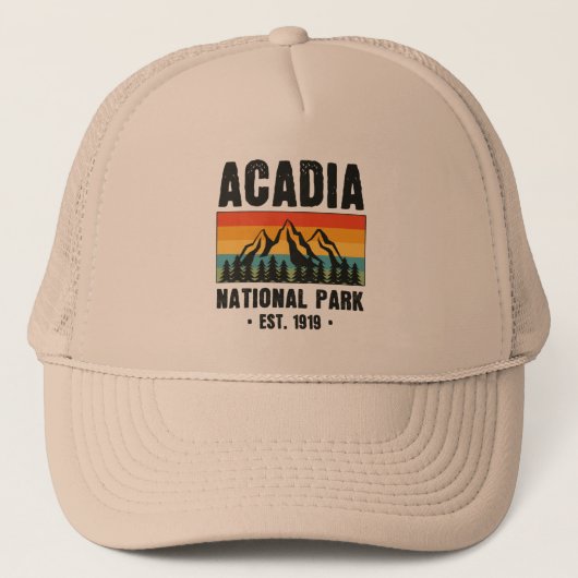 Nationaal park van Acadia, van Maine Retro Trucker Pet (Voorkant)