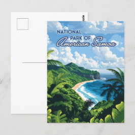Nationaal park van Amerikaans Samoa Beach Regenwou Briefkaart
