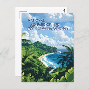 Nationaal park van Amerikaans Samoa Beach Regenwou Briefkaart