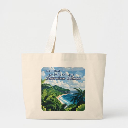 Nationaal park van Amerikaans Samoa Beach Regenwou Grote Tote Bag (Voorkant)